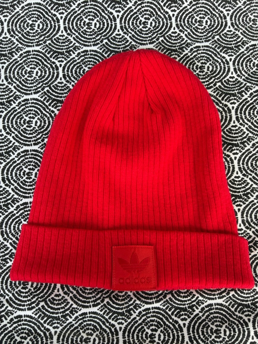 Adidas red knit cap
